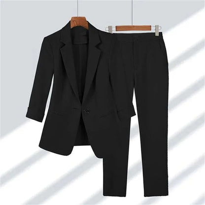 Unisex Oversized Blazer Suits Two 2 Pcs Sale Autumn Spring Women Men OL Blazer& One Button Straight Pant Suits JYFS-8752