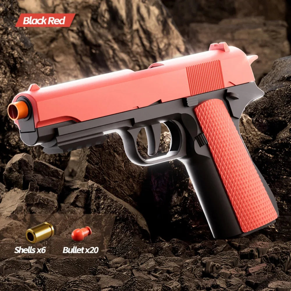 Children Manually Loaded Launcher Shell Soft Bullet Gun Toy Outdoor CS Shooting Game Christmas Gift for Boy