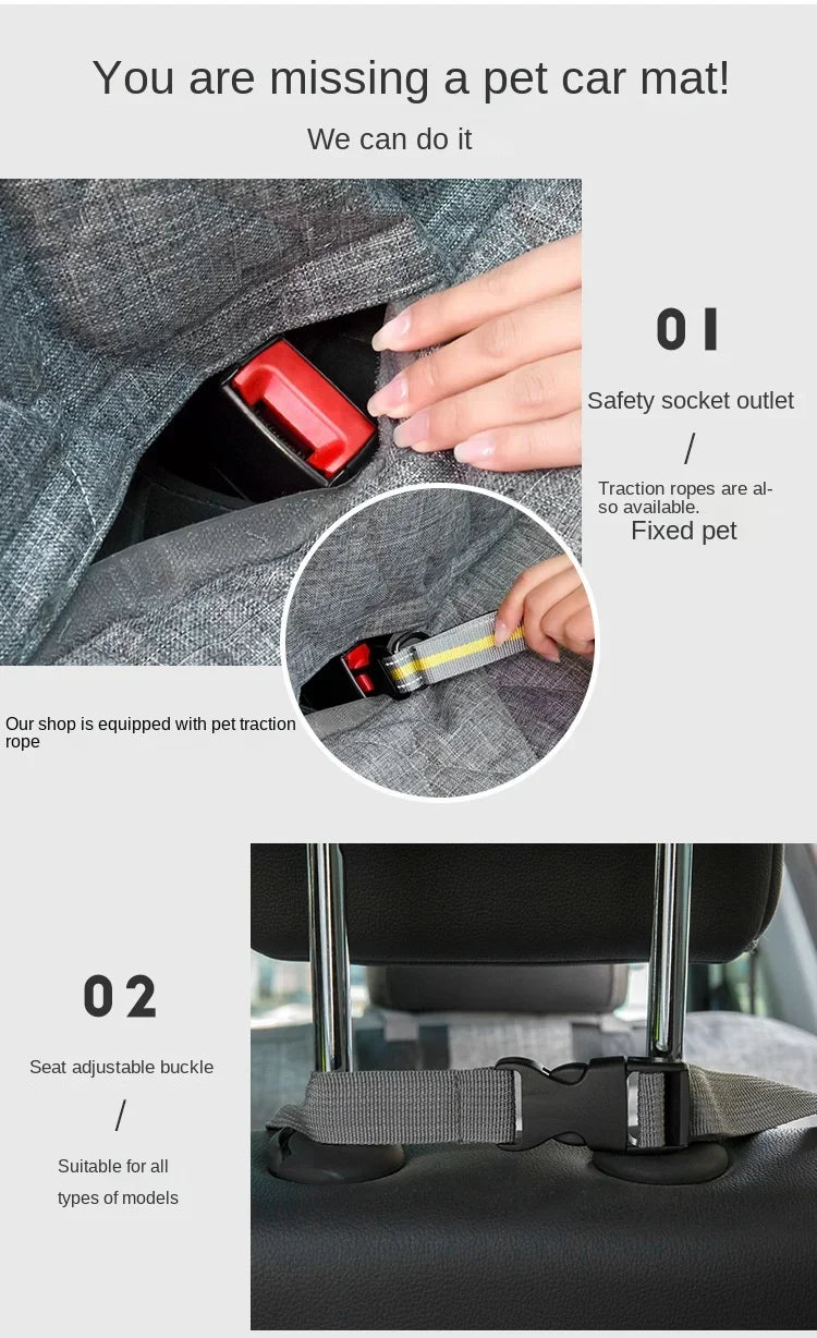 Universal Dog Car Seat Cover Waterproof Pet Car Seat Back Row Dog Pad Hammock Vehicle Rear Cover Cushion for Dogs Safety Pad