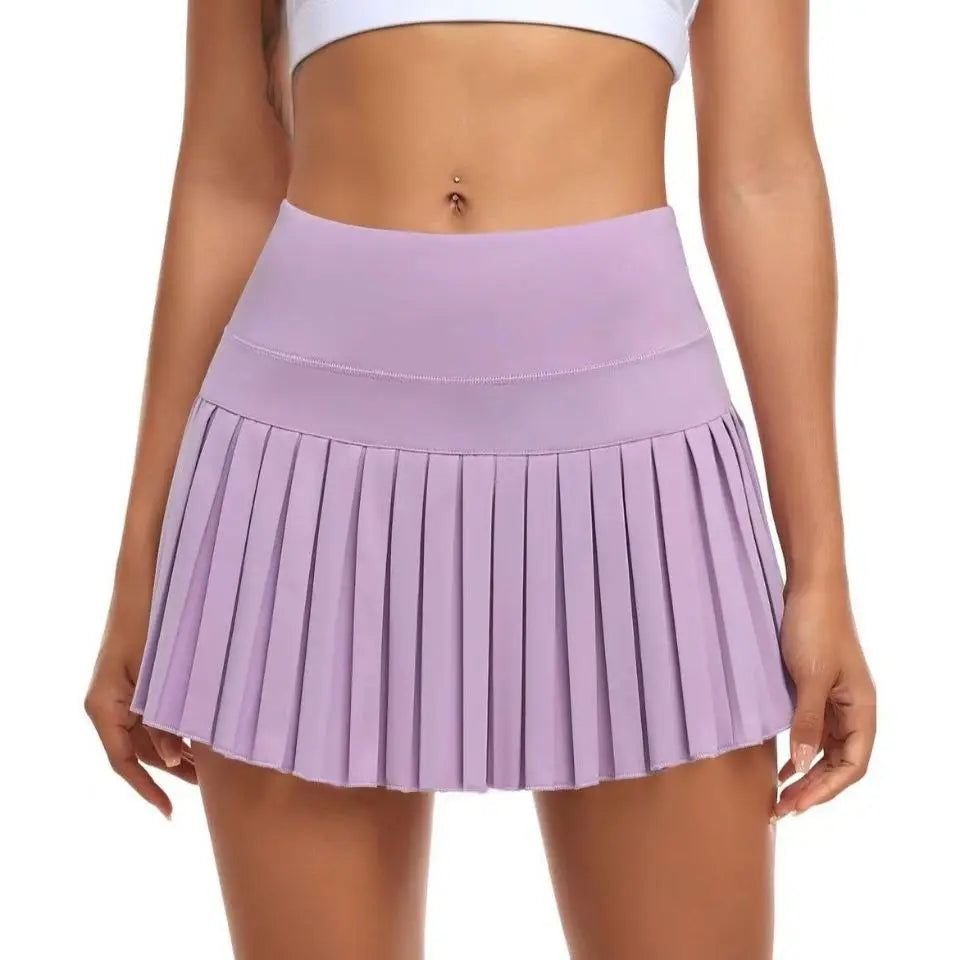 Fashion New Summer Sports Shorts Women Pleated Mini Skirt Anti Glare Short Skirt Running Outdoor Fitness Breathable Tennis Skirt