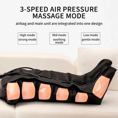 Air Pressure Leg Massager Foot Circulation Massage  Boots Kneading Squeeze Deep Relaxation Calf With Remote Control Adjustable