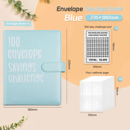 Save Savings Challenges Loose-Leaf Binder Budget Binder with Cash Envelopes Money Organizer System 100 Envelope Challenge Binder