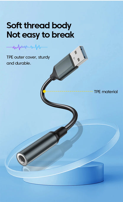 USB To 3.5MM Jack Audio Adapter USB to 3.5mm Headset/Microphone External Stereo Sound For PC Laptops USB to 3.5 Jack Adapter