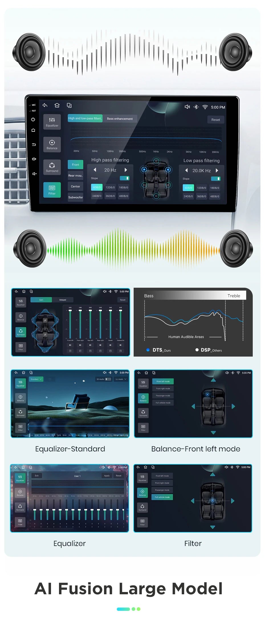 Junsun Wireless CarPlay Android Auto Car Radio for Renault Clio 4 2012- 2017 2 DIN Multimedia Stereo with Built-in Cooling Fan GPS Navigation SWC Bluetooth FM RDS DSP IPS Screen Car Intelligent Systems 4G WiFi 8 Core