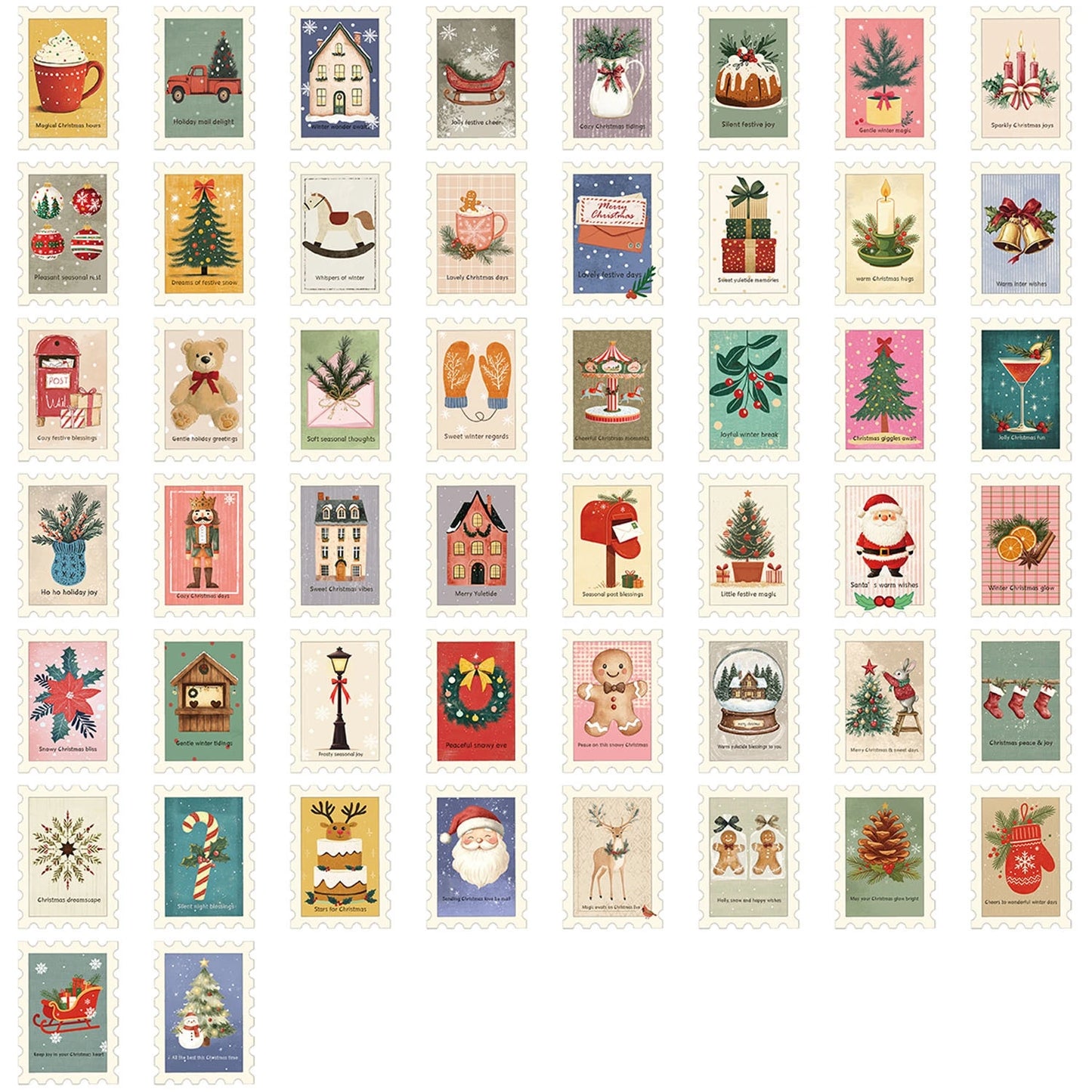 10/30/50Pcs Vintage Christmas stamps Stickers For Suitcase Skateboard Laptop Luggage Phone Car Styling DIY Decal Pegatinas