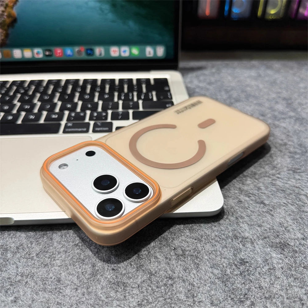 Magnetic Matte Translucent Barcode Slim Hard Case For iPhone 17 Pro Max Air 16 15 14 Plus 13 12 For Magsafe Frosted Cover Shell