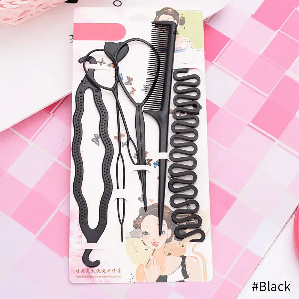 1Set Magic Hair Styling Tools Set DIY Braiding Braider Accessories Hairpin Twist Bun Barrettes Clips For Women Hairdressing