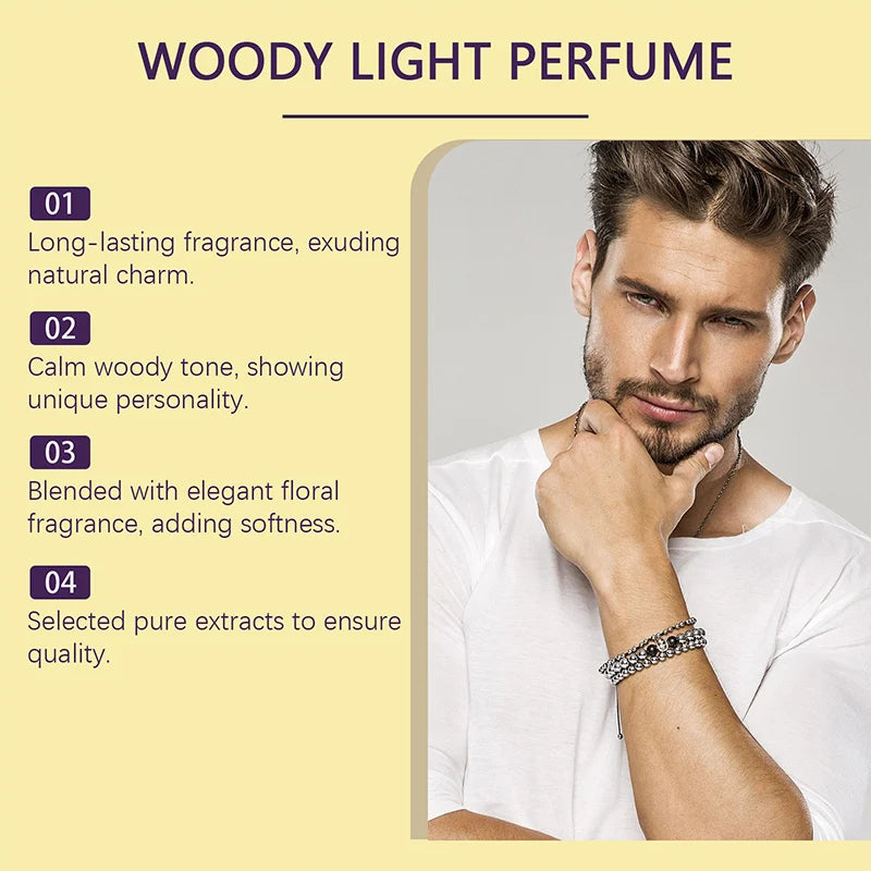 Woody Men's Cologne Perfume Rich Charm Last Fragrance Mature Men's Luxury Perfume Natural High-end Fresh Business Date Perfume