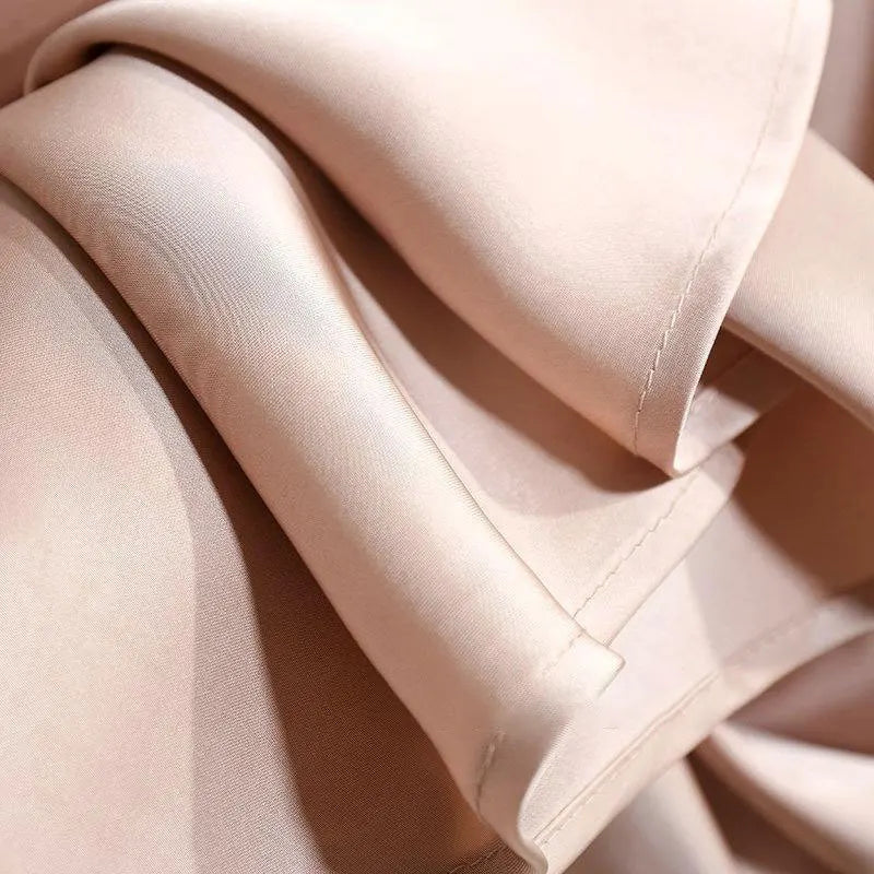 Botvotee Elegant Satin Long Skirt for Women Spring Summer 2025 Office Ladies Korean Style Loose Elastic Band Midi Skirts