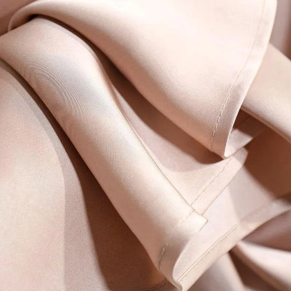 Botvotee Elegant Satin Long Skirt for Women Spring Summer 2025 Office Ladies Korean Style Loose Elastic Band Midi Skirts