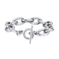 Chunky Bold Toggle Bracelets for Women, Stainless Steel OT Buckle Link Chain Bracelet Gold Plated Tarnish Free
