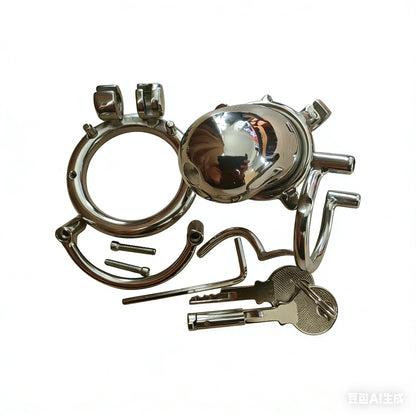 Fully Enclosed Chastity Cage Inescapable Men Steel Cock Cage BDSM Bondage Cbt Device Anti Pullout Metal Male Chastity Device