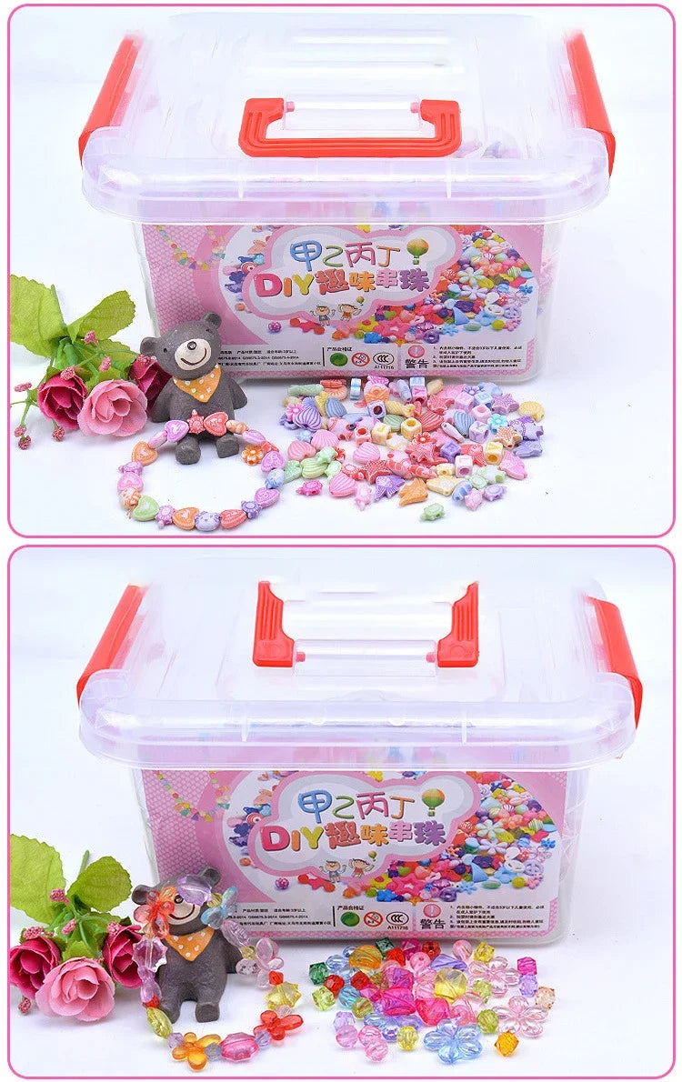 1000Pcs DIY Handmade Beaded Toy with Storage Box Creative Girl Jewelry Bracelet Jewelry Making Toys Educational Children Gift