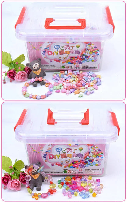 1000Pcs DIY Handmade Beaded Toy with Storage Box Creative Girl Jewelry Bracelet Jewelry Making Toys Educational Children Gift