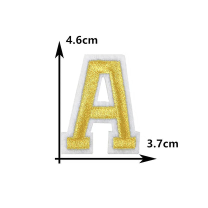 26 English gold letters Hot-melt adhesive ironing embroidery Patch DIY sewing decorative clothes patch