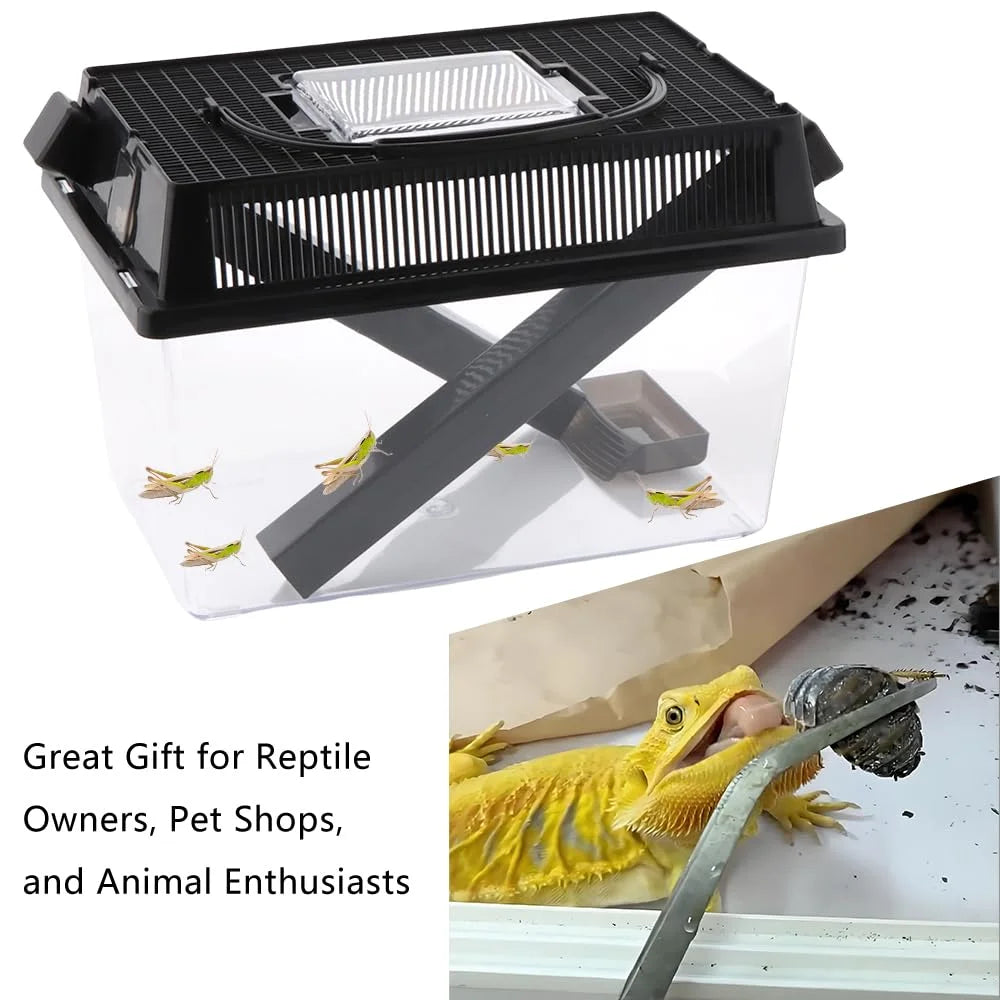 Insect Breeding Box Clear Cricket Keeper Escape Proof Reptile Feeder Habitat Ventilated Bug Terrarium Container Easy Clean