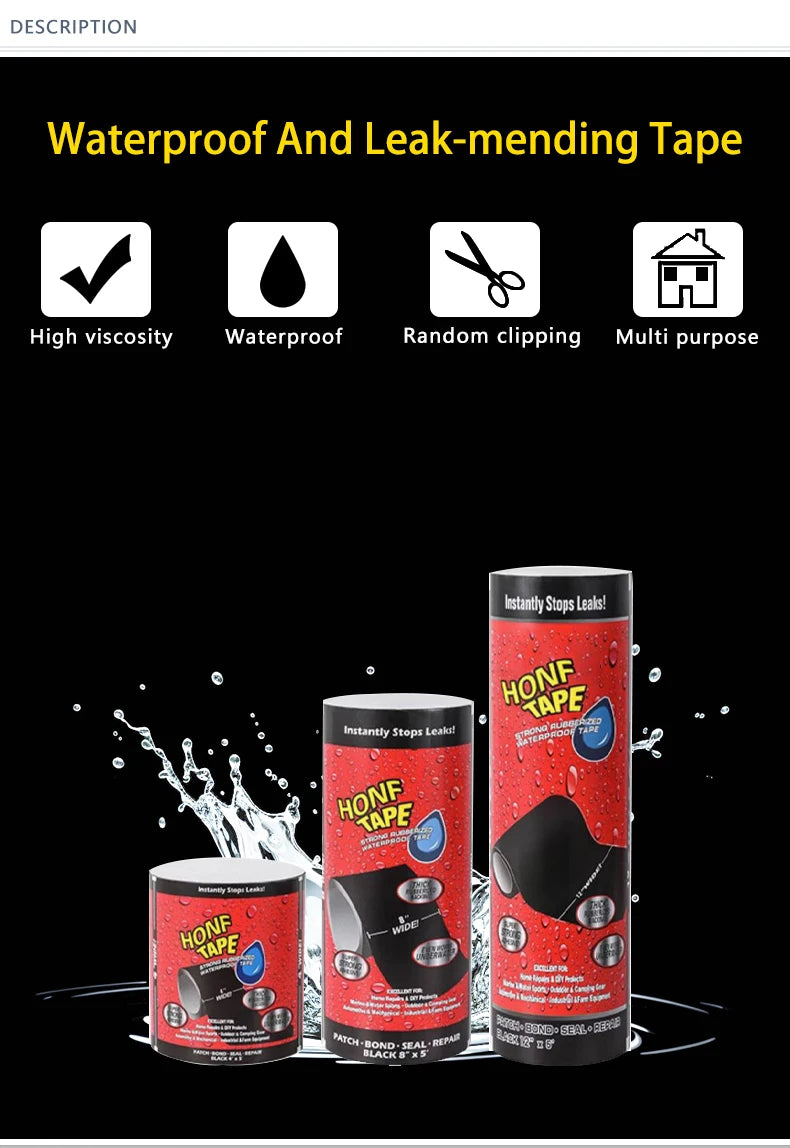 Stop Leaks Instantly with Super Glue Waterproof Tape-Outdoor Gardens,Kitchen,Bathroom,Pipes Bucket,Water Pipes Sealing Repair