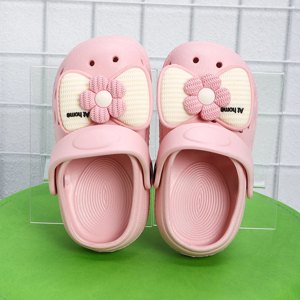 New Children's Slippers Summer Handmade DIY Cartoon Bow Sandals for Girl Flip Flops Non-Slip Garden Beach Shoes