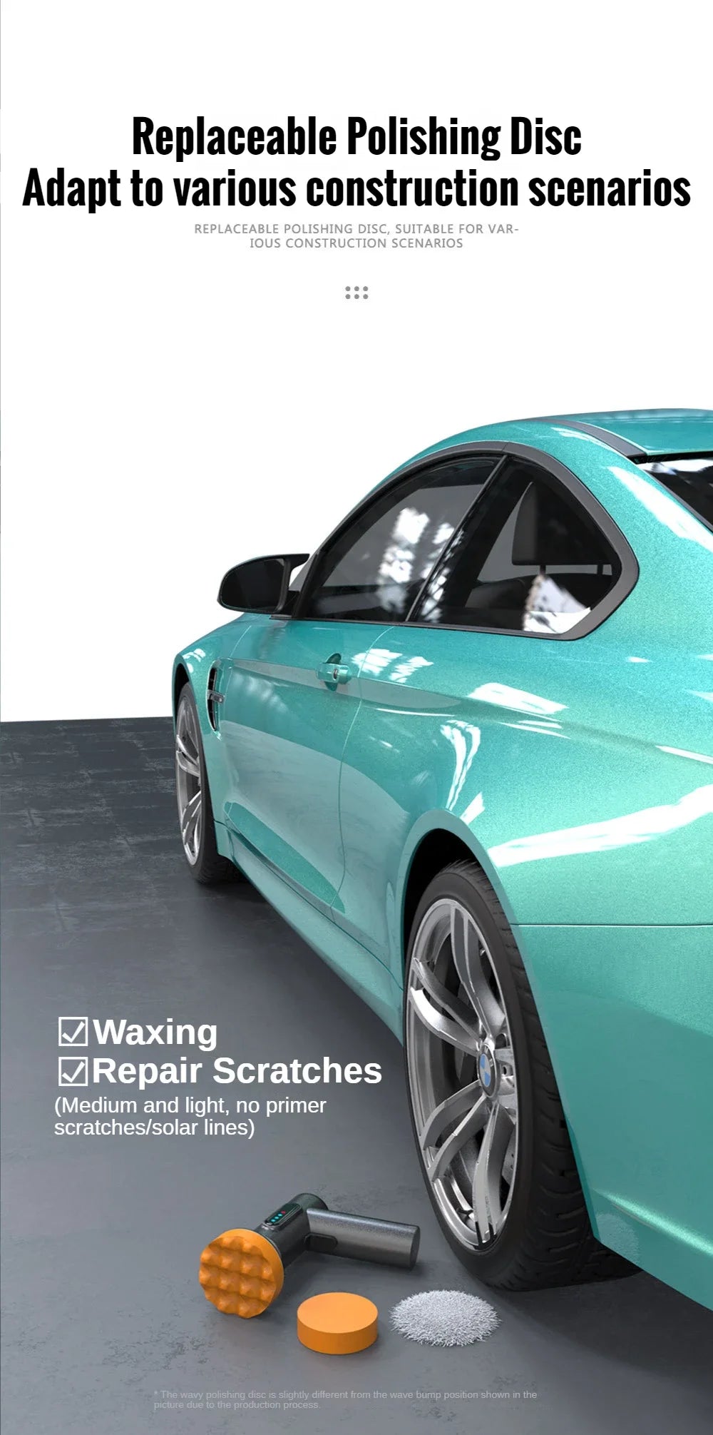 EAFC Car Polisher Machine Handheld Wireless Polisher Car Polishing Waxing Machine Power Tool for Car Body Cleanig Waxing Repair