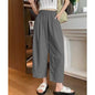 andma Sle Wide Leg Pants Nine Points Harlan Loose Fit Women's Summer Casual Trousers Two Pieces Set High Waist Elastic Wa...