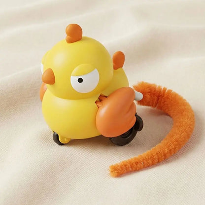 Creative Wind Up Bird Shape Interactive Cat Tail Pull Play Bird Cat Teaser Sounding Bite-Resistant Cat Exercise Indoor Fun