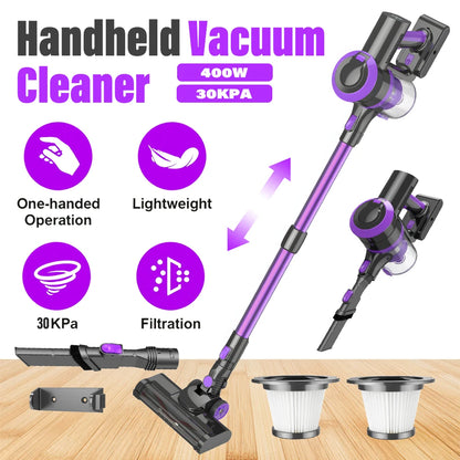 400W 4 in 1 Handheld Vacuum Cleaner Built-in 2500mAh Battery 20-30Kpa Strong Suction Wireless Portable Vacuum Blower Inflator Pump for Car Home Cleaning