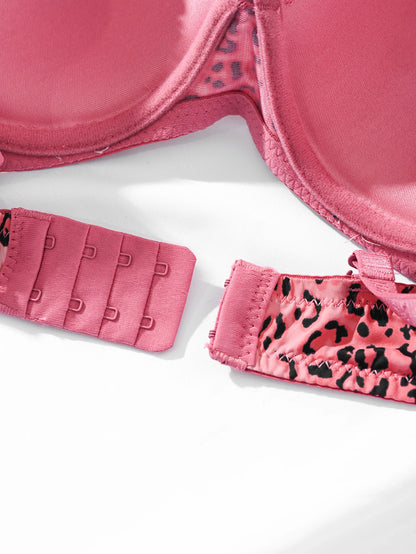 Diana Rose Leopard print Push Up Bra For Women With steel ring B Cup Bra Lady's Underwear High Quality