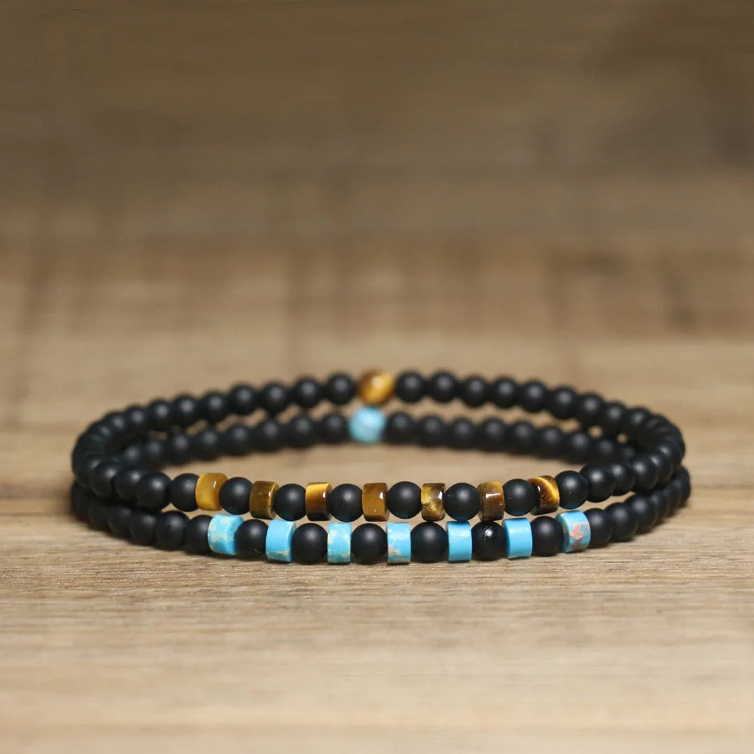 Fashion Mens Bracelet Natural Tiger Eyes Emperor Small Stone 4mm Beads Braclet Homme Accessories Bohemia Beach Jewelry Pulsera