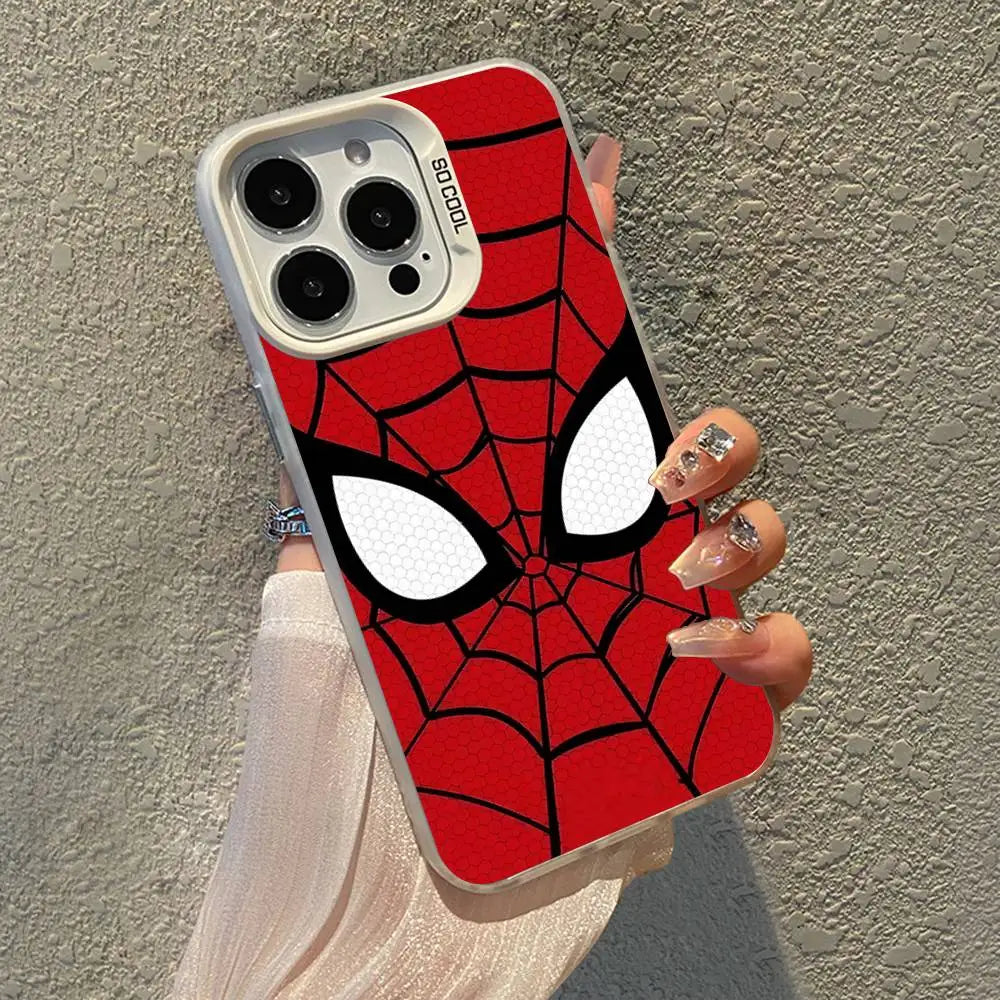 Cool S-Spider-Man Phone Case For IPhone 17 16 15 Pro Max Plus 14 13 12 11 Black White Shockproof Phone Cover