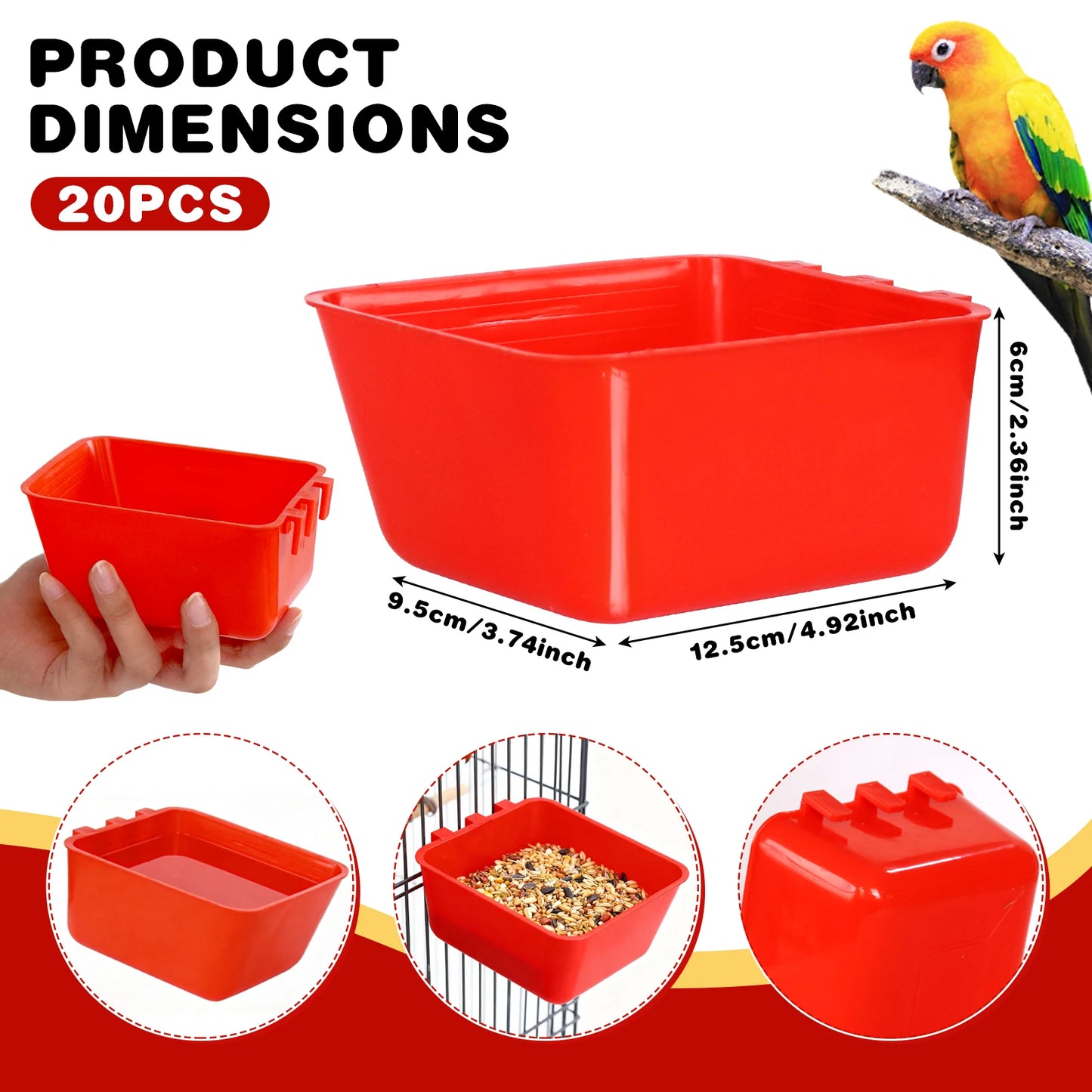 5/10/20PCS Chickens Feeder Hanging Plastic Chicken Coop Feeding Drinking Bowl for Poultry Duck Goose Bird Farm Animal Supplies