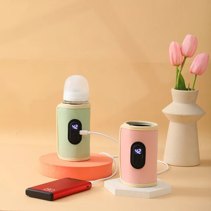 Portable Digital Display Baby Bottle Warmer USB Car Travel Nursing Milk Heater Outdoor Universal Temperature Control Accessories