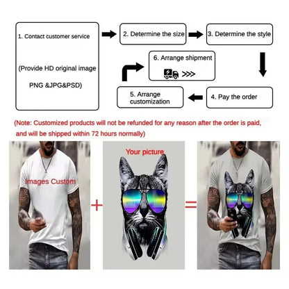 New DIY Pattern T-Shirt For Men Women Personalized Custom 3D Printed T Shirts Summer Casual Short Sleeve O-Neck Tops Street Tees