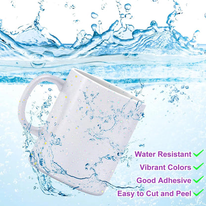 20 Sheets 6 Style A4 Holographic Cold Laminating Film Clear Waterproof Self-Adhesive Vinyl Sticker Paper 8.3x11.7 Inch