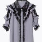 Women Japanese Sweet Lolita Blouses Summer Elegant Bow Off Shoulder JK Shirt Female Gothic Hot Girls Casual Lace Ruffles Tops