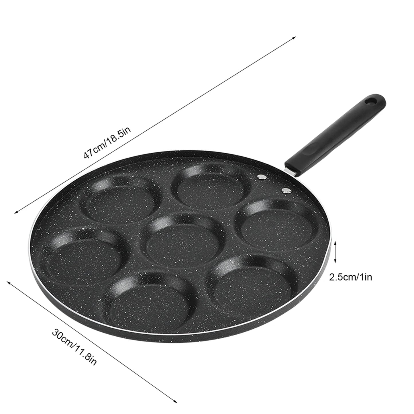 7 Holes Frying Pan Non-stick Egg Burger Mold Household Egg Frying Pan Kitchen Supplies