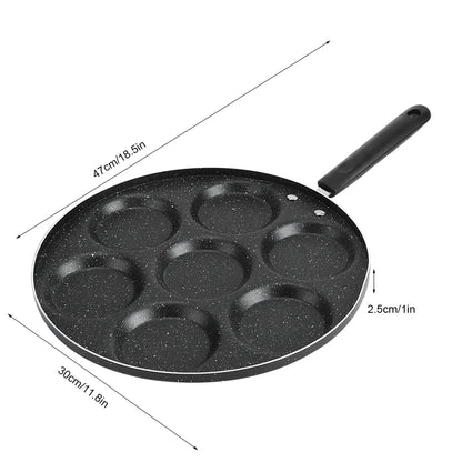 7 Holes Frying Pan Non-stick Egg Burger Mold Household Egg Frying Pan Kitchen Supplies