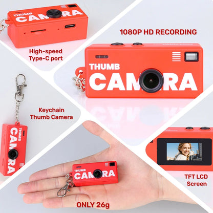 Ourlife Thumb Keychain Camera 0.96inch Mini Action Camera Retro Support Memory Card 1080P Very Small Camcorder Video Recorder