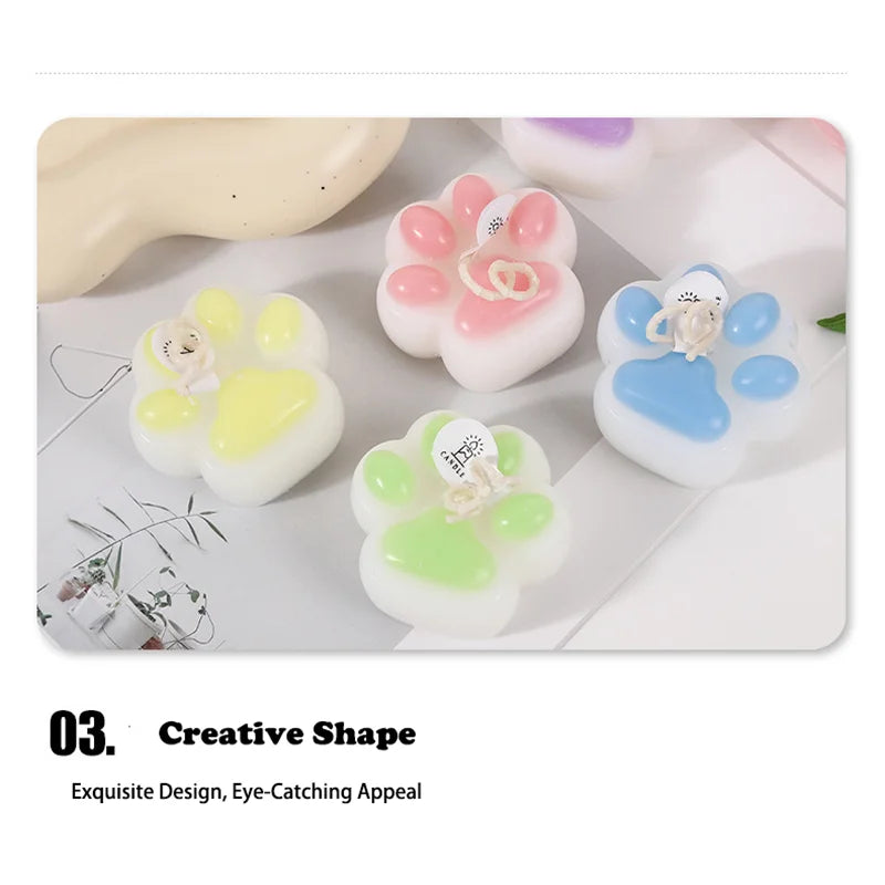 Cat Paw Shaped Scented Candle Handmade Decor For Pet Birthday Valentine Wedding Souvenir Diy Home Party Ornament Gift