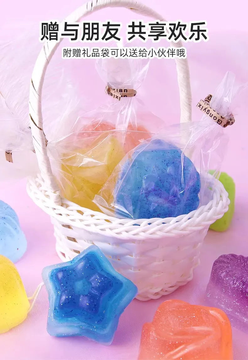 Kids DIY Soap Making Kit Gem Crystal Shapes Handcraft Art Set Creative Molding Craft Toy Birthday Gift for Girls Boys Hobby Play