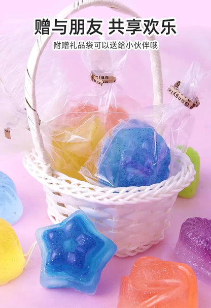 Kids DIY Soap Making Kit Gem Crystal Shapes Handcraft Art Set Creative Molding Craft Toy Birthday Gift for Girls Boys Hobby Play