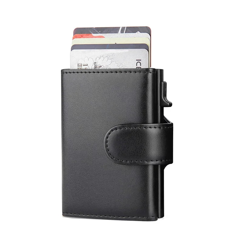 RFID Blocking Microfiber Genuine Leather Men Wallets Fashion Trifold Card Holder Money Bag Smart Slim Thin Coin Pocket Purse