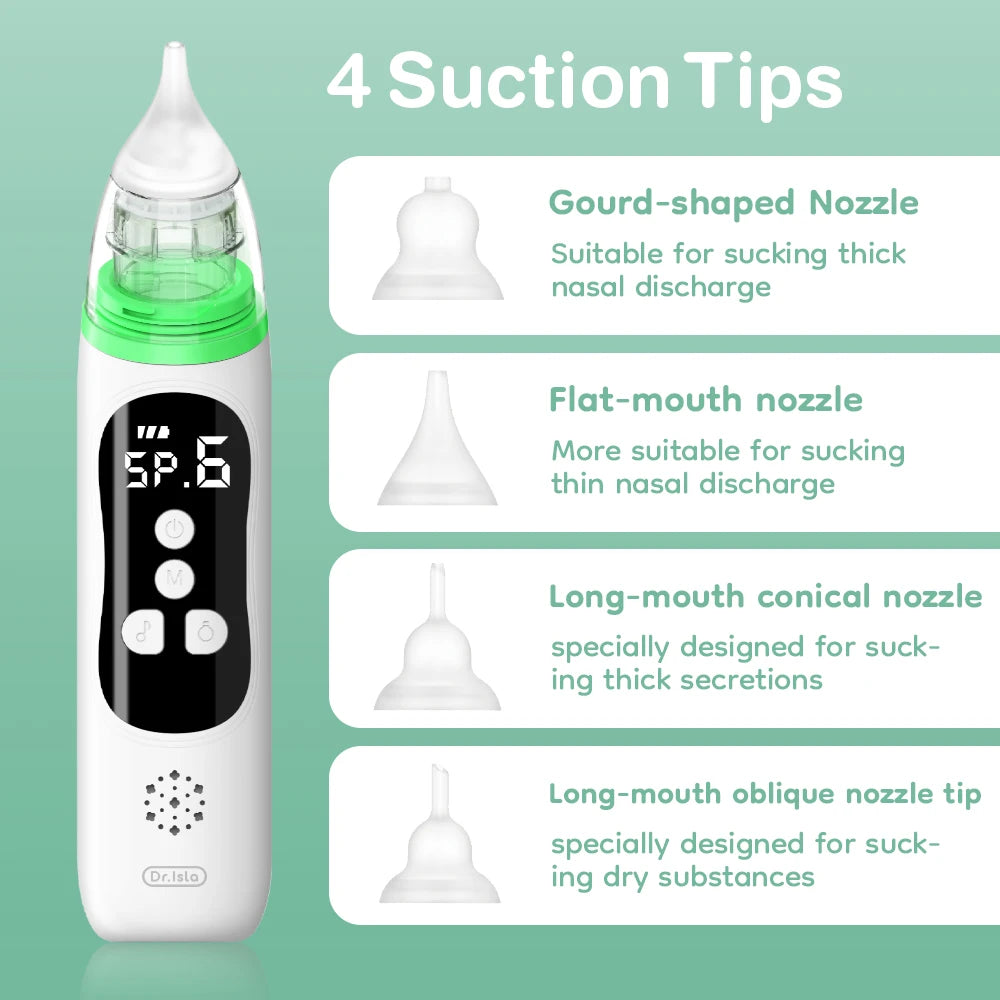 MAMIJOY  Electric Nasal Absorber Silent Baby Obstruction Rhinitis Cleaner Nasal Aspirator Nasal Mucus Cleaning Tool Fro Newborn