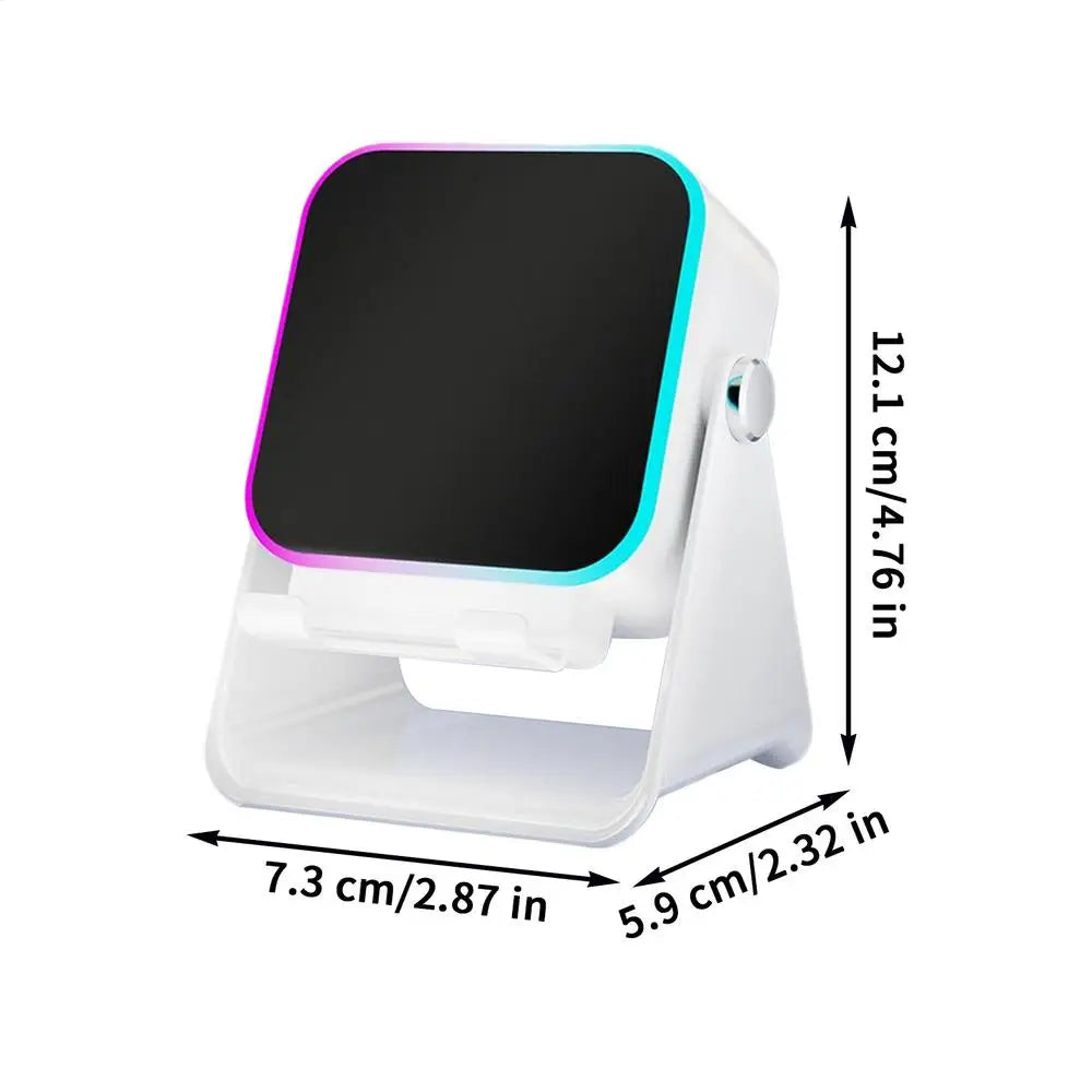 Upgraded Folding Phone Holder With Induction Speaker & Light, 10W Portable Audio Bracket For Desk, Home, Office, Travel Decor