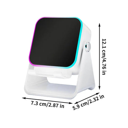 Upgraded Folding Phone Holder With Induction Speaker & Light, 10W Portable Audio Bracket For Desk, Home, Office, Travel Decor