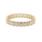 Gold Color Geometric Oval Stretchy Stretch Beaded Tennis Chain Bracelet For Women Fashion Adjusted Jewelry