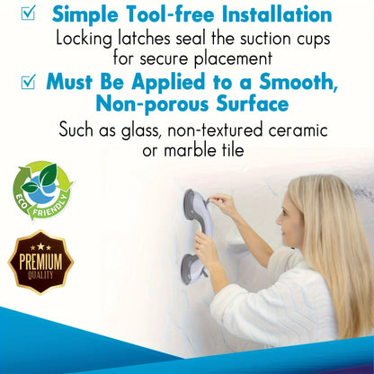 Bathroom Handrail to Prevent Falls Suction Cup Bathroom Tub Children Free Punch Handle Glass Doors And Windows Elderly Handle