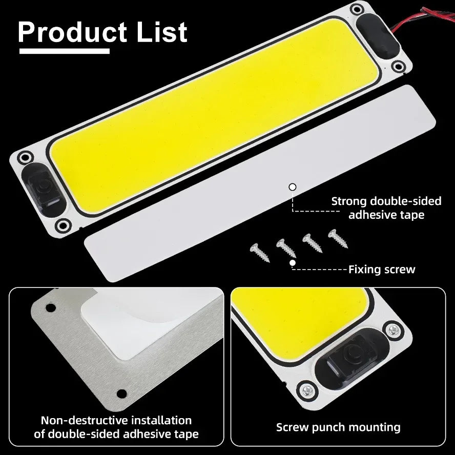 2~1PCS Ultra-bright LED Light Source with Switch Chip Reading Night Light 12-90V Interior Light Ceiling Lamp Car Camper Boat