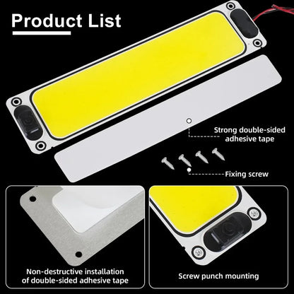 2~1PCS Ultra-bright LED Light Source with Switch Chip Reading Night Light 12-90V Interior Light Ceiling Lamp Car Camper Boat