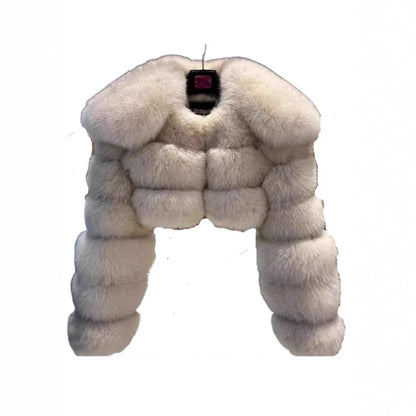 Short Coat Women Faux Fur Fox Coats Jackets Turn Down Collar Coat Thick Y2k Streetwear Jacket Work Outerwear Autumn Winter 2025