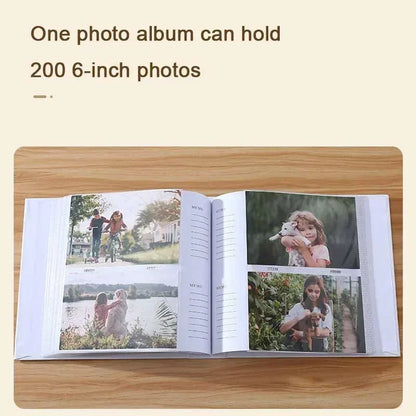 Baby Photo Album Growth Record Photo 6-inch Collection Writable 200pcs Photos Album Large Capacity Paper Core Bag Souvenir Album